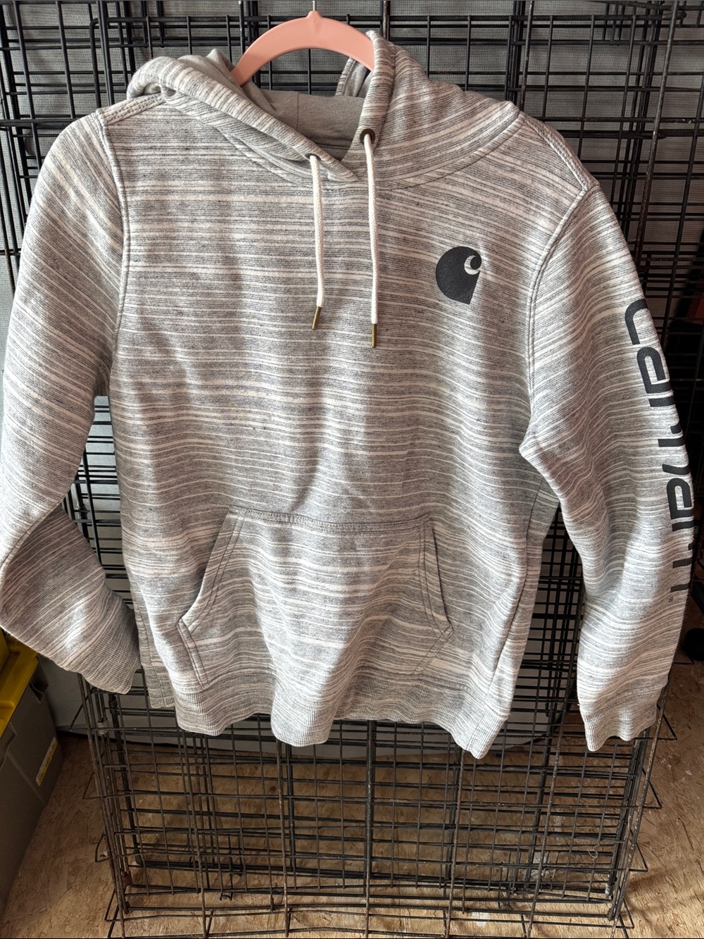 Carhartt Women’s Heather Gray Striped Pullover Hoodie